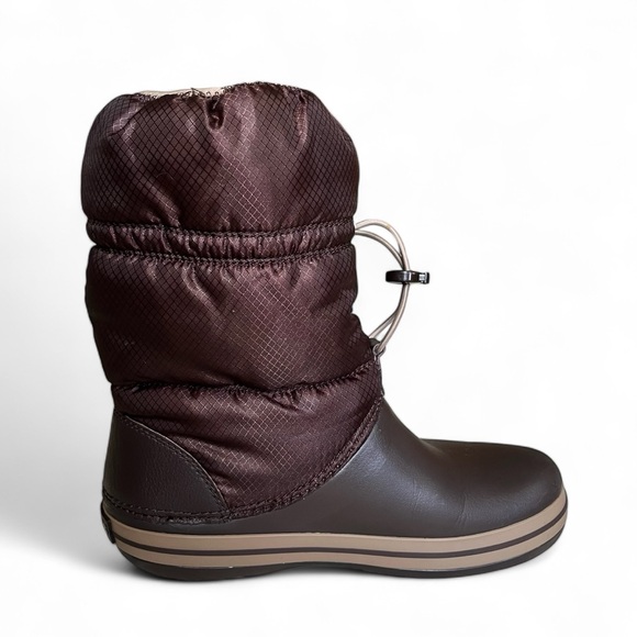 Crocs Crocband Winter Puff Boots Puffer Brown Adjustable Womens Size US 7 - Picture 8 of 8